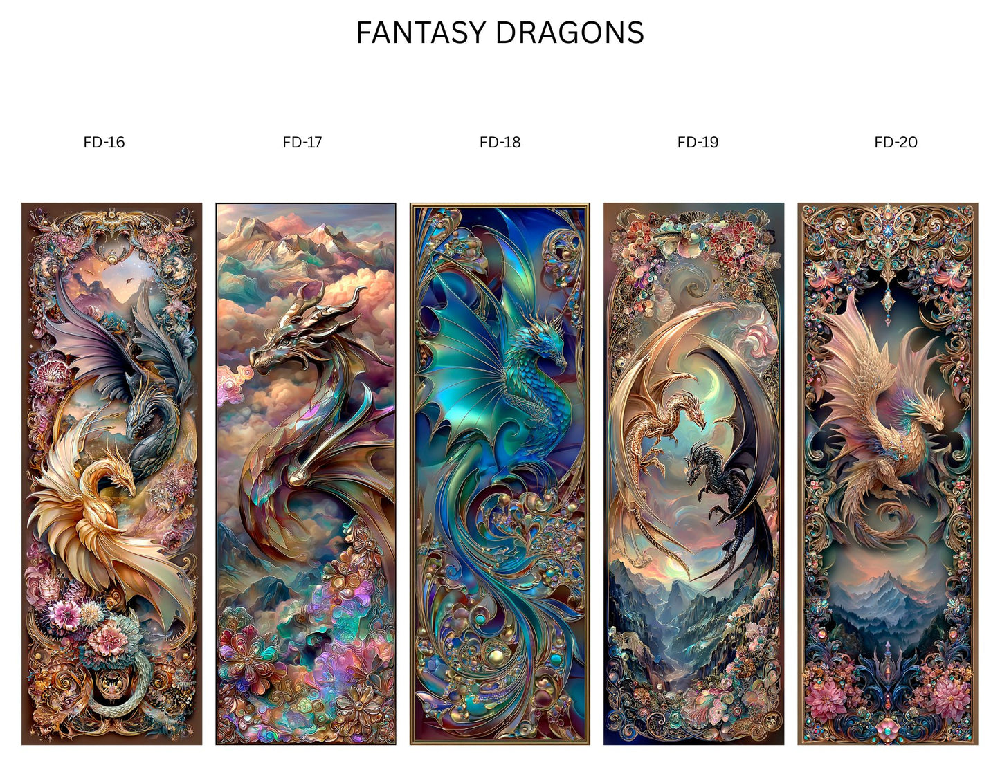 π Fantasy Dragons Bookmark Collection