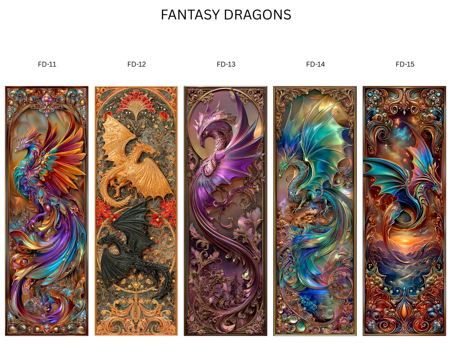 🐉 Fantasy Dragons Bookmark Collection